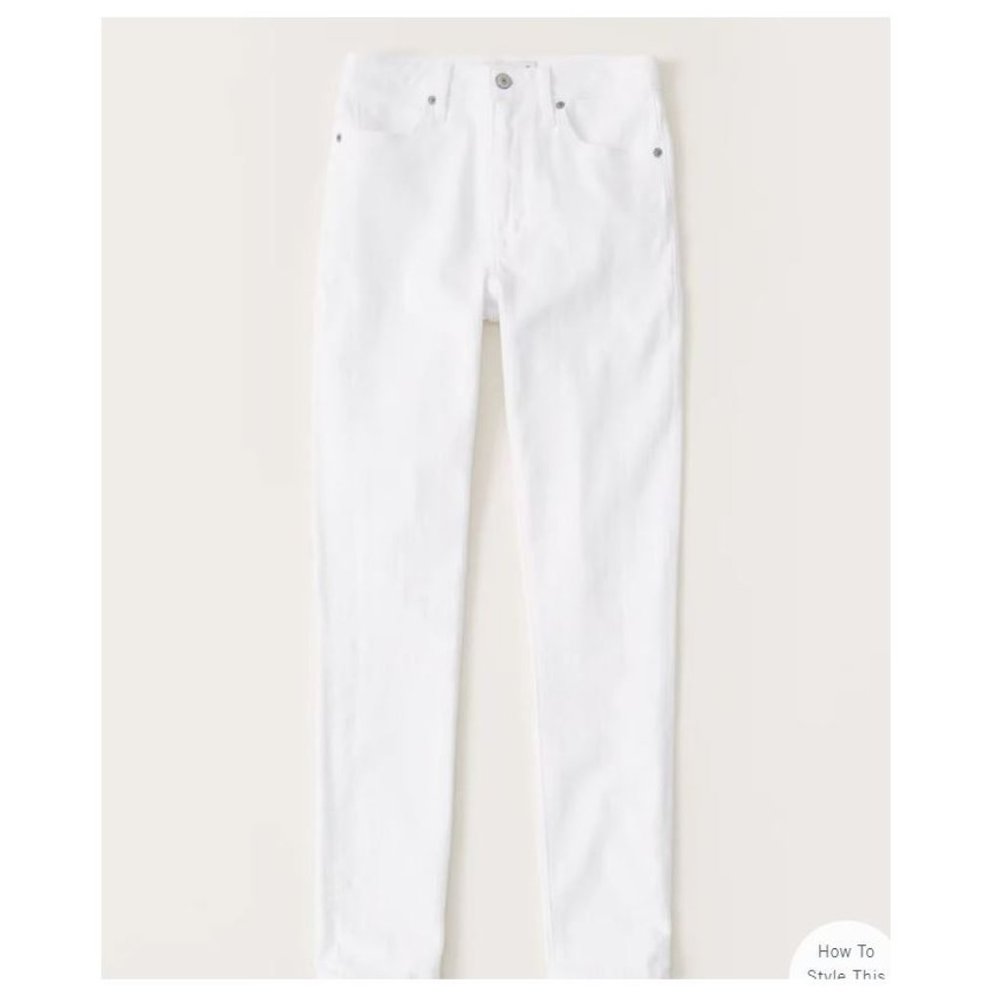 Abercrombie Fitch Simone High Rise Super Skinny White Jeans 28/6S Short NWT